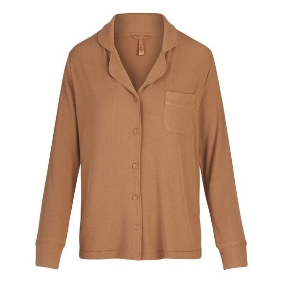 Skims Sienna Size 3X Soft Lounge Sleep Pajama Shirt Button Down Long Sleeve Top - Picture 1 of 12